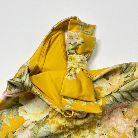 NWOT Zimmermann Amelie Bow Swimsuit One Shoulder Amber Floral Size 2 - Picture 6 of 13